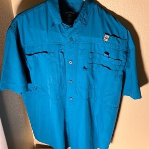 Reel Legends Mens Saltwater II Shirt Color Blue Size Small